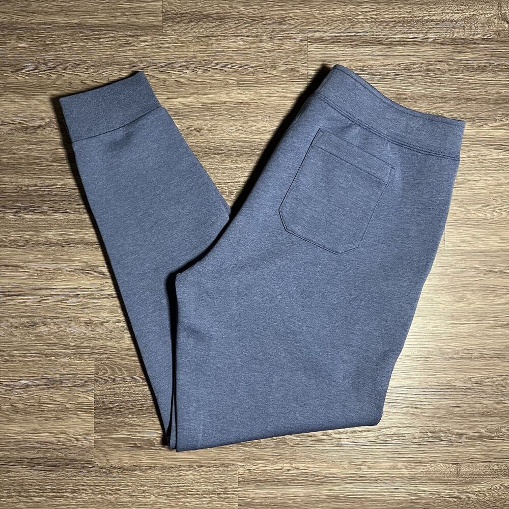 Polo Ralph Lauren Double Knit Jogger Sweatpants Mens L Blue Embroidered Pony EUC